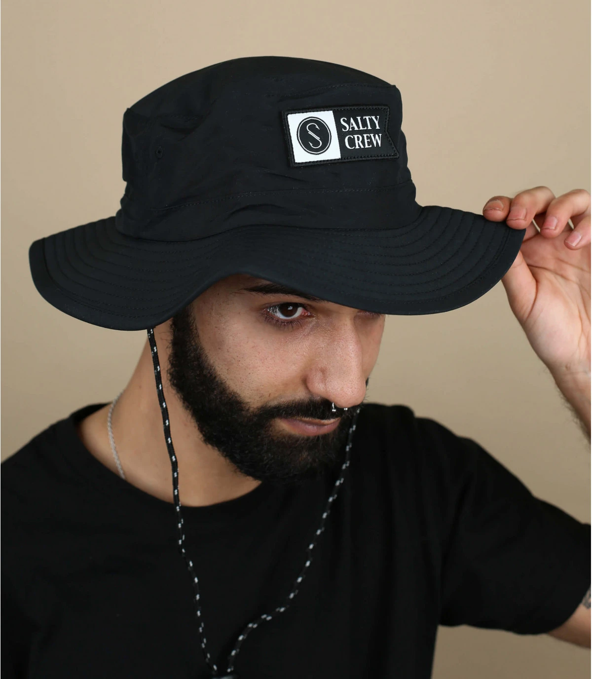 Salty Crew Alpha Tech Boonie Black 1 Salty Crew Alpha Tech Boonie Black