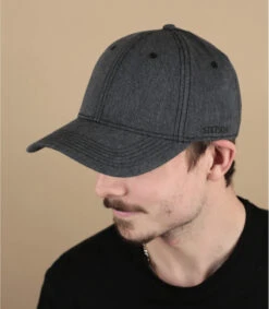 Stetson Baseball Cap Cotton Melange Dark Grey