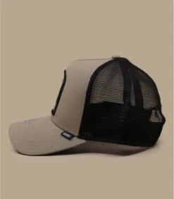 Casquette Trucker HFT Rebellion Beige Black -Le Coin du Chapeau casquette trucker hft rebellion beige black 2