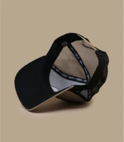 Casquette Trucker HFT Rebellion Beige Black -Le Coin du Chapeau casquette trucker hft rebellion beige black 4