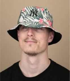 Le Coin du Chapeau 29 '47 BRAND Coastal Floral NY Bucket