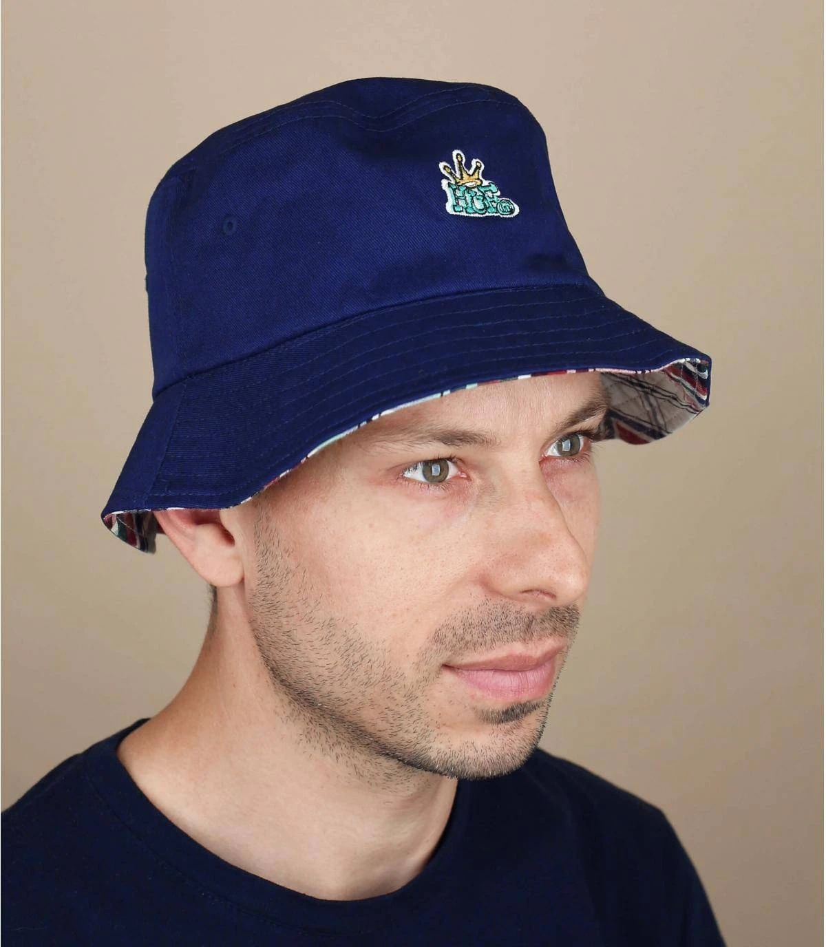 HUF Crown Reversible Bucket Navy Blazer 1 HUF Crown Reversible Bucket Navy Blazer