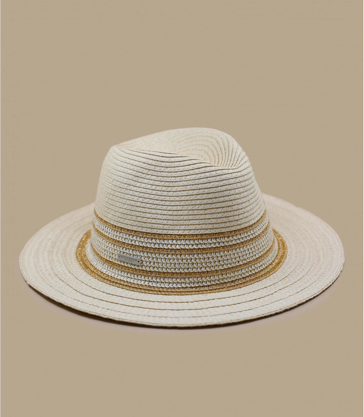 Seeberger Fedora Shiny Insert Linen Gold 2 Seeberger Fedora Shiny Insert Linen Gold – Image 2