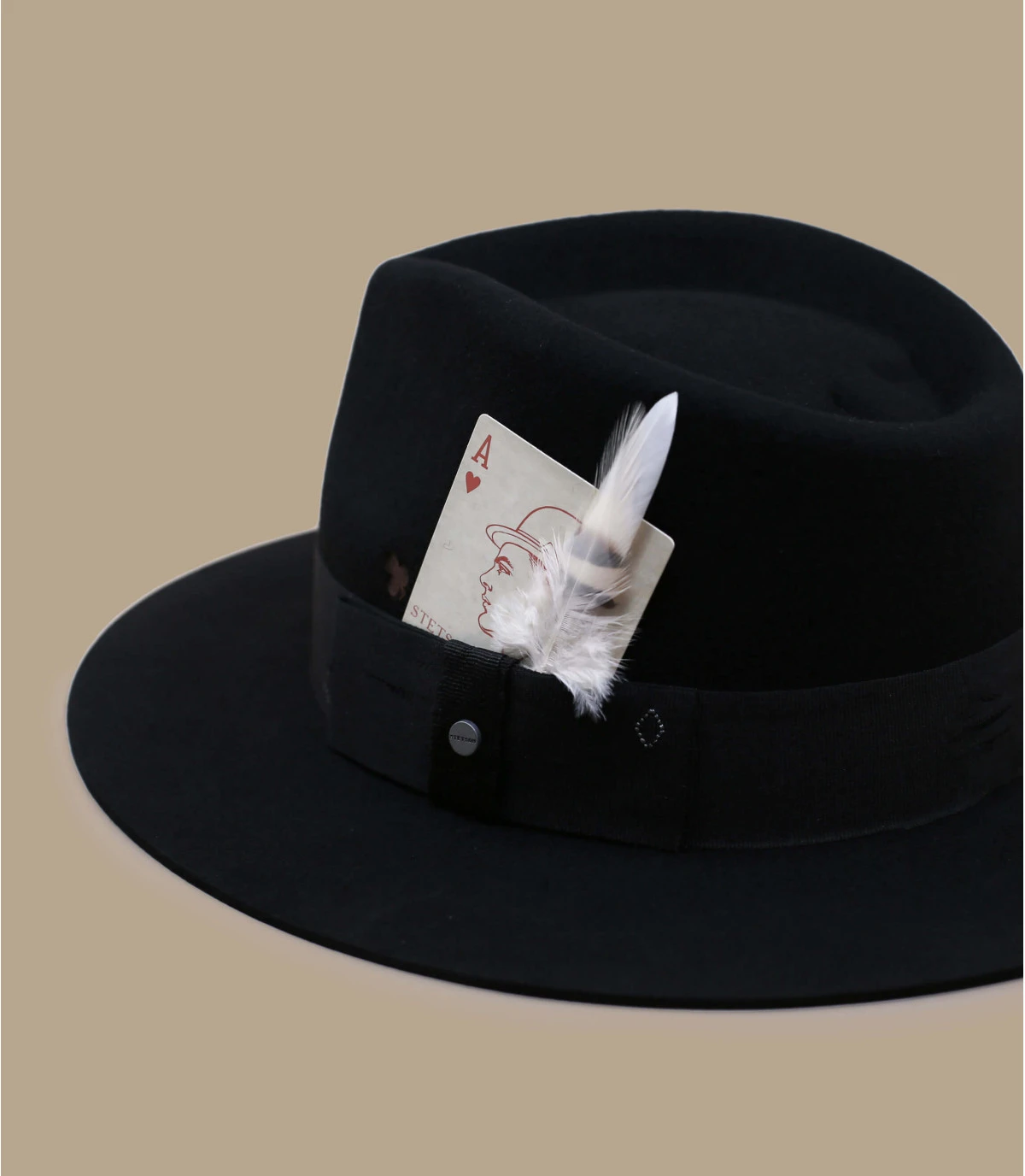 Stetson Fedora Woolfelt Black 3 Stetson Fedora Woolfelt Black – Image 3