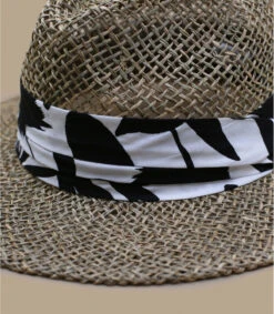 Seeberger Seagrass Fedora Summer Print Black -Le Coin du Chapeau seagrass fedora summer print black 3